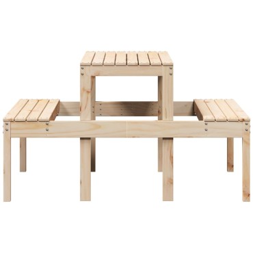 vidaXL Τραπέζι Πικνίκ 110x134x75cm από Μασίφ Ξύλο Πεύκου 1 τεμ.