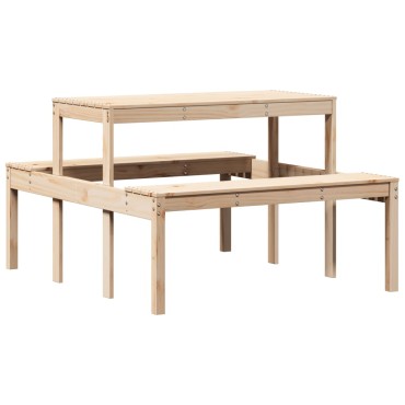 vidaXL Τραπέζι Πικνίκ 110x134x75cm από Μασίφ Ξύλο Πεύκου 1 τεμ.
