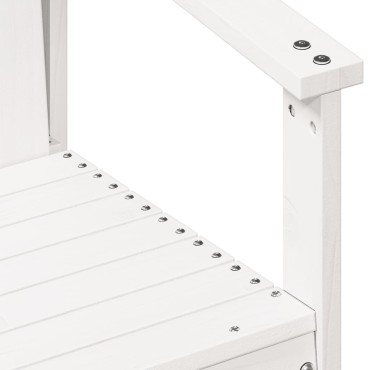 vidaXL Καρέκλα Κήπου Λευκή 62x56x77cm Μασίφ Ξύλο Πεύκου