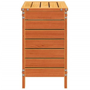 vidaXL Υποπόδιο Κήπου Καφέ Κεριού 62x31,5x52cm Μασίφ Ξύλο Πεύκου 1 τεμ. Γωνιακός