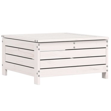 vidaXL Υποπόδιο Κήπου Λευκό 62x63,5x32cm από Μασίφ Ξύλο Πεύκου 1 τεμ. Γωνιακός