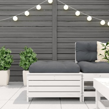 vidaXL Υποπόδιο Κήπου Λευκό 62x63,5x32cm από Μασίφ Ξύλο Πεύκου 1 τεμ. Γωνιακός