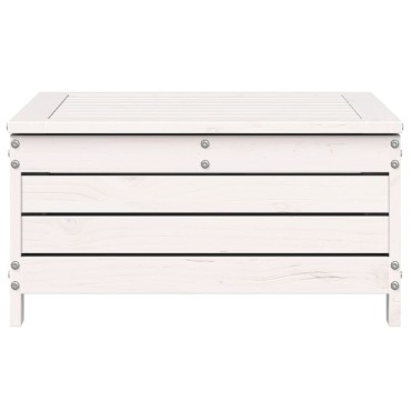 vidaXL Υποπόδιο Κήπου Λευκό 62x63,5x32cm από Μασίφ Ξύλο Πεύκου 1 τεμ. Γωνιακός