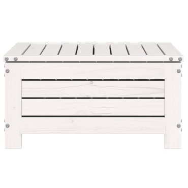 vidaXL Υποπόδιο Κήπου Λευκό 62x63,5x32cm από Μασίφ Ξύλο Πεύκου 1 τεμ. Γωνιακός