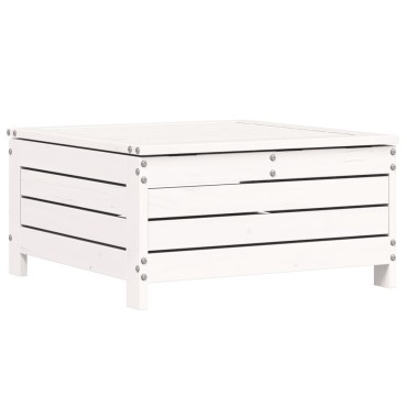 vidaXL Υποπόδιο Κήπου Λευκό 62x63,5x32cm από Μασίφ Ξύλο Πεύκου 1 τεμ. Γωνιακός