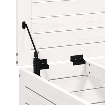 vidaXL Υποπόδιο Κήπου Λευκό 62x63,5x32cm από Μασίφ Ξύλο Πεύκου 1 τεμ. Γωνιακός