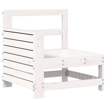 vidaXL Καναπές Κήπου με Μπράτσα Λευκό 69x62x70,5cm Μασίφ Ξύλο Πεύκου