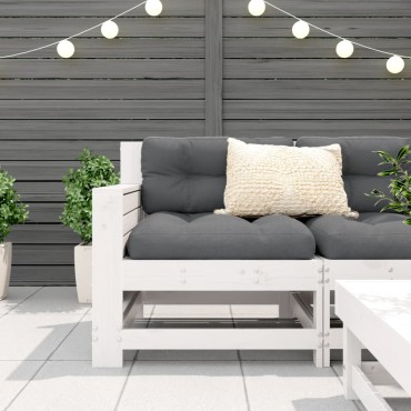 vidaXL Καναπές Κήπου με Μπράτσα Λευκό 69x62x70,5cm Μασίφ Ξύλο Πεύκου