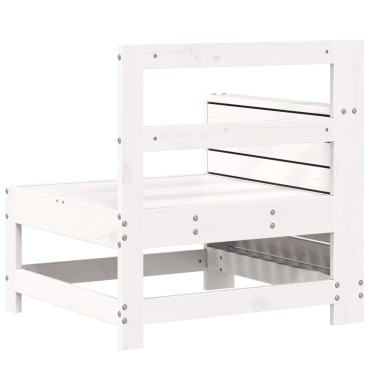 vidaXL Καναπές Κήπου με Μπράτσα Λευκό 69x62x70,5cm Μασίφ Ξύλο Πεύκου