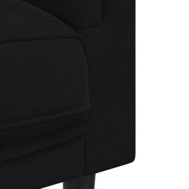 vidaXL Πολυθρόνα Διθέσια Μαύρη Βελούδινη με Μαξιλάρια 173,5x77x70cm 1 τεμ. Διθέσιος