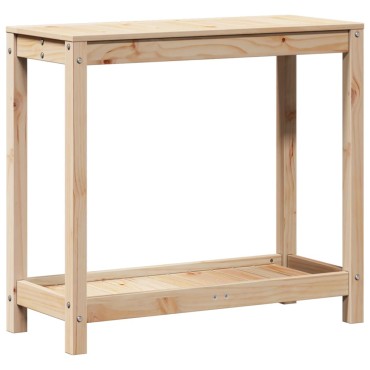 vidaXL Τραπέζι Κηπουρικής με Ράφι 82,5 x 35 x 75 εκ. Μασίφ Ξύλο Πεύκου