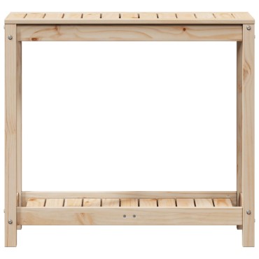 vidaXL Τραπέζι Κηπουρικής με Ράφι 82,5 x 35 x 75 εκ. Μασίφ Ξύλο Πεύκου