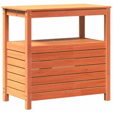 vidaXL Τραπέζι Κηπουρικής με Ράφια Καφέ 82,5x45x81 εκ. Μασίφ Πεύκο