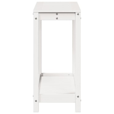 vidaXL Τραπέζι Κηπουρικής με Ράφι Λευκό 108x35x75εκ. Μασίφ Ξύλο Πεύκου