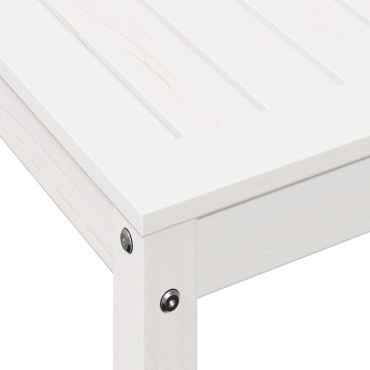vidaXL Τραπέζι Κηπουρικής με Ράφι Λευκό 108x50x75εκ. Μασίφ Ξύλο Πεύκου