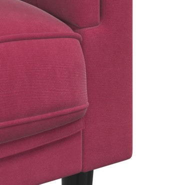 vidaXL Πολυθρόνα Μπορντό Βελούδινη με Μαξιλάρι 71x77x70cm 1 τεμ. Γωνιακός