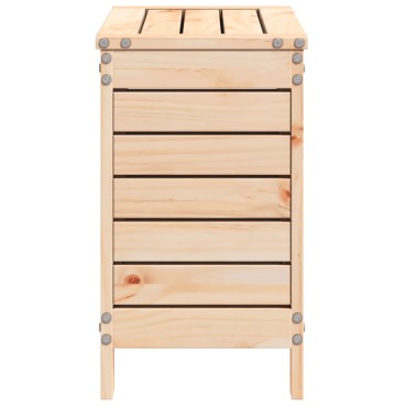 vidaXL Υποπόδιο Κήπου 62x31,5x52cm από Μασίφ Ξύλο Πεύκου 1 τεμ. Γωνιακός