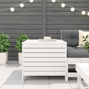 vidaXL Υποπόδιο Κήπου Λευκό 62x63,5x53,5cm από Μασίφ Ξύλο Πεύκου 1 τεμ. Γωνιακός