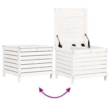 vidaXL Υποπόδιο Κήπου Λευκό 62x63,5x53,5cm από Μασίφ Ξύλο Πεύκου 1 τεμ. Γωνιακός