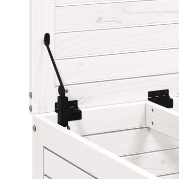 vidaXL Υποπόδιο Κήπου Λευκό 62x63,5x53,5cm από Μασίφ Ξύλο Πεύκου 1 τεμ. Γωνιακός