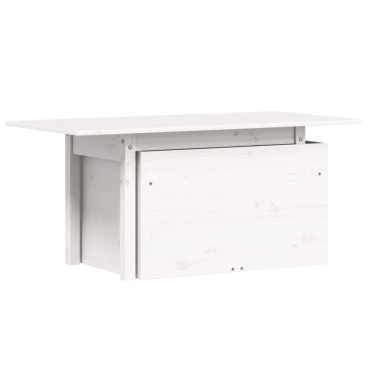 vidaXL Τραπέζι Κήπου Λευκό 100x50x75cm από Μασίφ Ξύλο Πεύκου