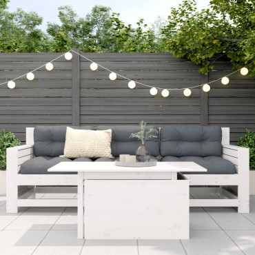 vidaXL Τραπέζι Κήπου Λευκό 100x50x75cm από Μασίφ Ξύλο Πεύκου