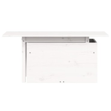 vidaXL Τραπέζι Κήπου Λευκό 100x50x75cm από Μασίφ Ξύλο Πεύκου