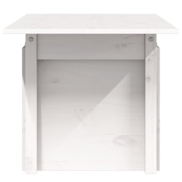 vidaXL Τραπέζι Κήπου Λευκό 100x50x75cm από Μασίφ Ξύλο Πεύκου