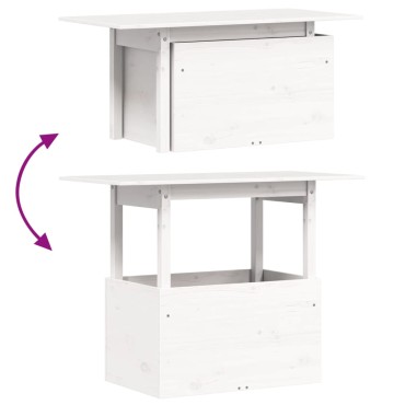 vidaXL Τραπέζι Κήπου Λευκό 100x50x75cm από Μασίφ Ξύλο Πεύκου