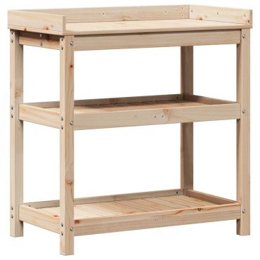 vidaXL Τραπέζι Κηπουρικής με Ράφια 82,5x45x86,5 εκ. Μασίφ Ξύλο Πεύκου