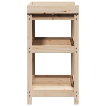 vidaXL Τραπέζι Κηπουρικής με Ράφια 82,5x45x86,5 εκ. Μασίφ Ξύλο Πεύκου