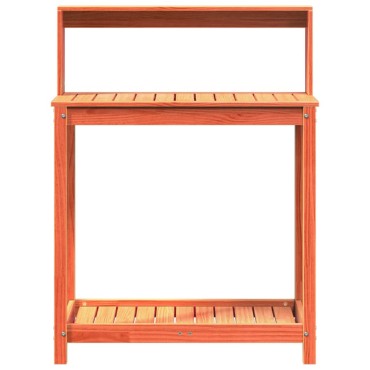 vidaXL Τραπέζι Κηπουρικής με Ράφια Καφέ 82,5x50x109,5 εκ. Μασίφ Πεύκο