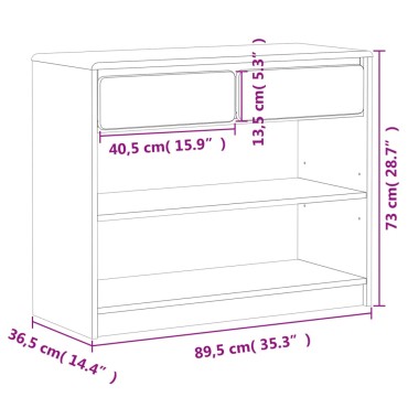 vidaXL Τραπέζι Κονσόλα SAUDA Δρυς 89,5x36,5x73cm Μασίφ Ξύλο Πεύκου