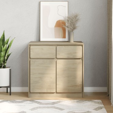 vidaXL Ντουλάπι SAUDA Δρυς 80x43x75,5cm από Μασίφ Ξύλο Πεύκου 1 τεμ.