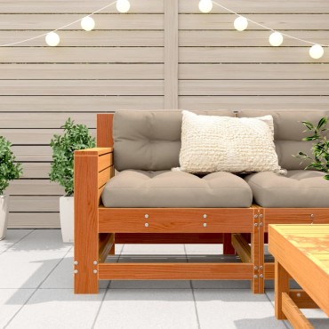 vidaXL Καναπές Κήπου με Μπράτσα Καφέ 69x62x70,5cm Μασίφ Ξύλο Πεύκου