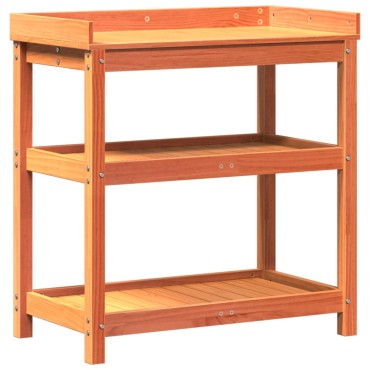 vidaXL Τραπέζι Κηπουρικής με Ράφια Καφέ 82,5x45x86,5 εκ. Μασίφ Πεύκο