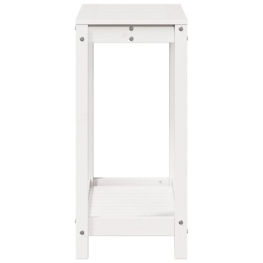 vidaXL Τραπέζι Κηπουρικής με Ράφι Λευκό 82,5x35x75εκ.Μασίφ Ξύλο Πεύκου
