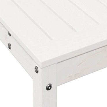vidaXL Τραπέζι Κηπουρικής με Ράφι Λευκό 82,5x35x75εκ.Μασίφ Ξύλο Πεύκου