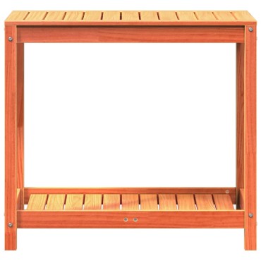vidaXL Τραπέζι Κηπουρικής με Ράφι Καφέ 82,5x50x75εκ. Μασίφ Ξύλο Πεύκου