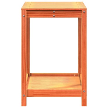 vidaXL Τραπέζι Κηπουρικής με Ράφι Καφέ 82,5x50x75εκ. Μασίφ Ξύλο Πεύκου