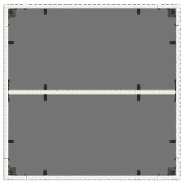 vidaXL Τραπέζι Κήπου Γυάλινη Επιφάνεια Λευκό 90x90x75cm Συνθ. Ρατάν 1 τεμ.