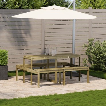 vidaXL Τραπέζι Πικνίκ 160x134x75cm από Εμποτισμένο Ξύλο Πεύκου 1 τεμ.