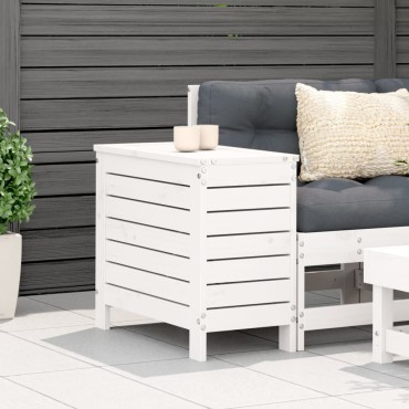 vidaXL Υποπόδιο Κήπου Λευκό 62x31,5x52cm από Μασίφ Ξύλο Πεύκου 1 τεμ. Γωνιακός