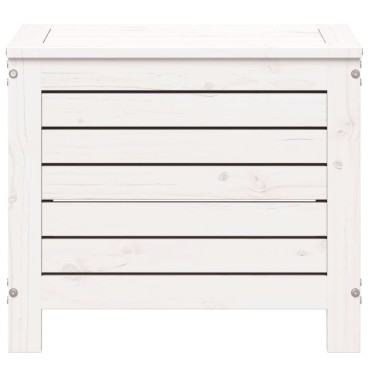vidaXL Υποπόδιο Κήπου Λευκό 62x31,5x52cm από Μασίφ Ξύλο Πεύκου 1 τεμ. Γωνιακός