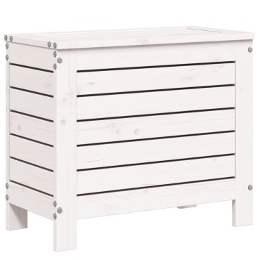 vidaXL Υποπόδιο Κήπου Λευκό 62x31,5x52cm από Μασίφ Ξύλο Πεύκου 1 τεμ. Γωνιακός