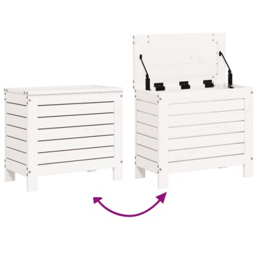 vidaXL Υποπόδιο Κήπου Λευκό 62x31,5x52cm από Μασίφ Ξύλο Πεύκου 1 τεμ. Γωνιακός