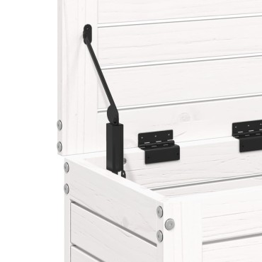 vidaXL Υποπόδιο Κήπου Λευκό 62x31,5x52cm από Μασίφ Ξύλο Πεύκου 1 τεμ. Γωνιακός