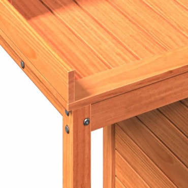 vidaXL Τραπέζι Κηπουρικής με Ράφια Καφέ 82,5x50x109,5 εκ. Μασίφ Πεύκο