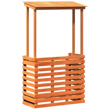 vidaXL Τραπέζι Μπαρ Κήπου με Οροφή Καφέ 112,5x57x195,5cm Μασίφ Πεύκο 1 τεμ.