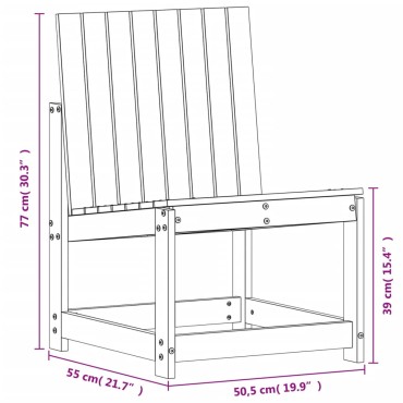 vidaXL Καρέκλα Κήπου Καφέ Κεριού 50,5x55x77cm Καφέ Μασίφ Ξύλο Πεύκου